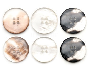 Shell Resin Buttons, 4-Hole Sewing, Garment Crafts