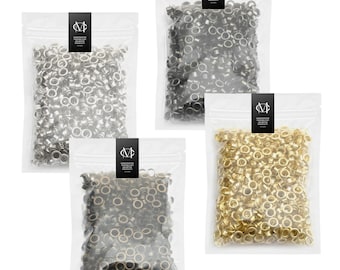 Occhielli metallici minuscoli per lavorazione della pelle, creazione di gioielli, etichette di carta (2 mm, 3 mm)