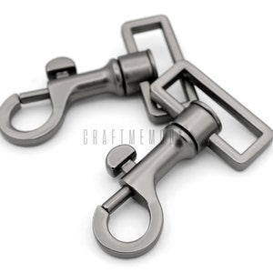 2pcs Multi size Matte Black Slide Bolt Swivel Snap Hooks Lobster Claw Clasp