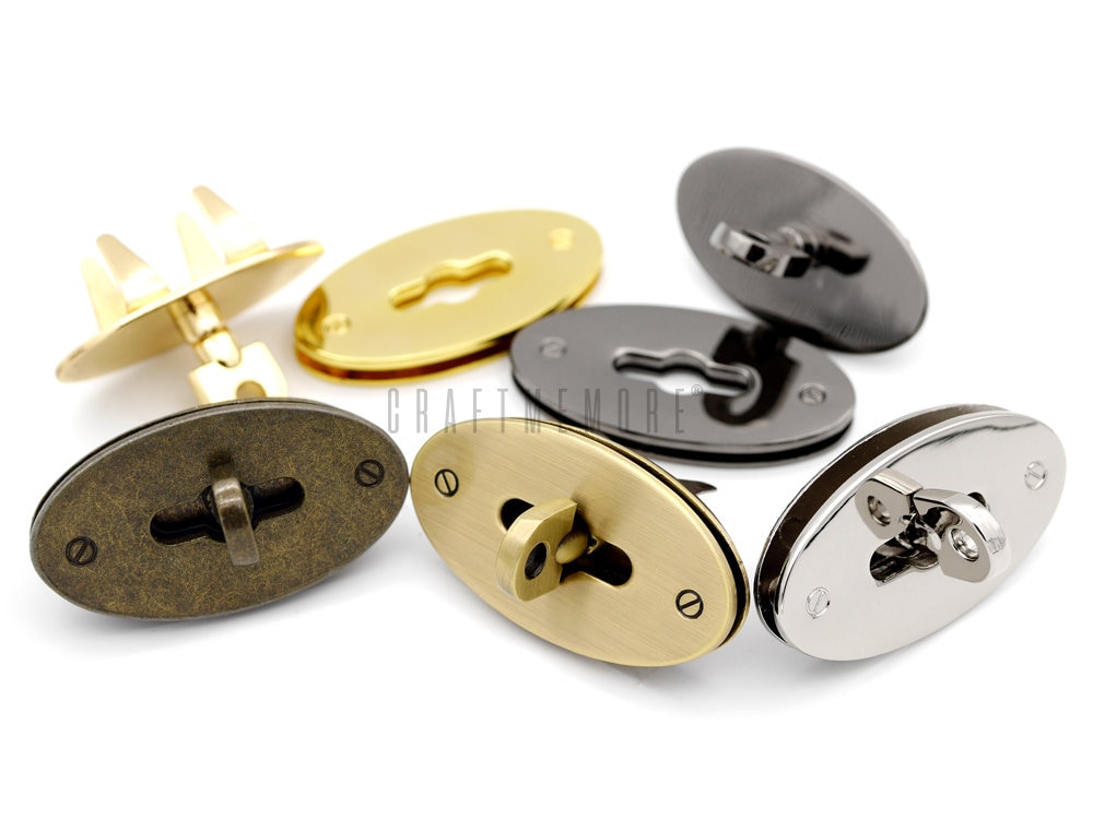 Goldstar Oval Flip Tongue Lock – 1 3/8 X 3/4 Inch For Clutch Wallet Patterns, Purses & Bags-1197448