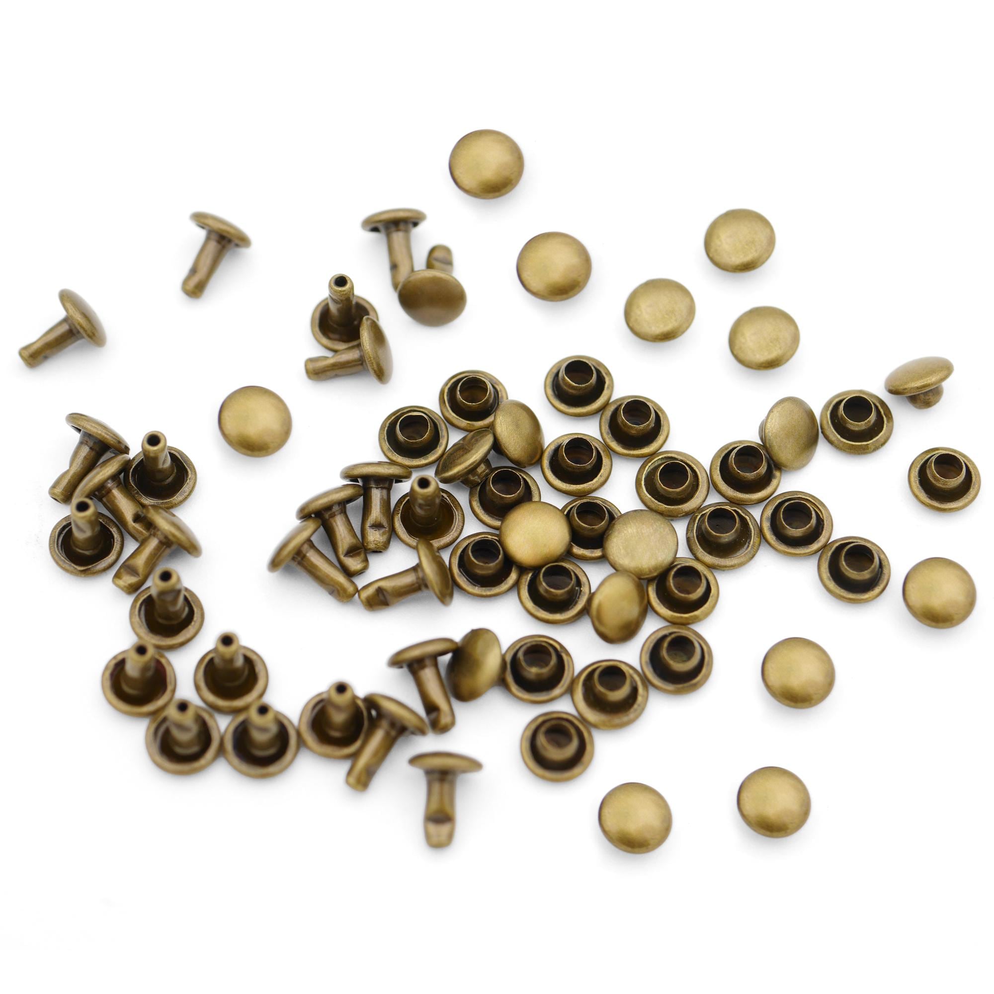 100 Pack Multi Size Double Cap Rivets – High-grade Round Rivets for ...