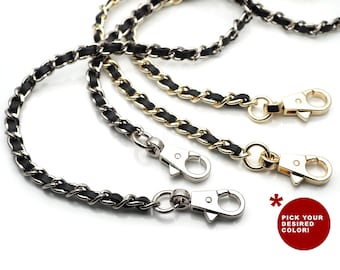 25 Inch Leather Woven Purse Chain Strap, Handbag Replacement Handle