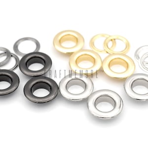 10pack FLAT Surface Grommet Eyelet with Washers Solid Brass Washable Grommets Purse Loops Garment Accessories