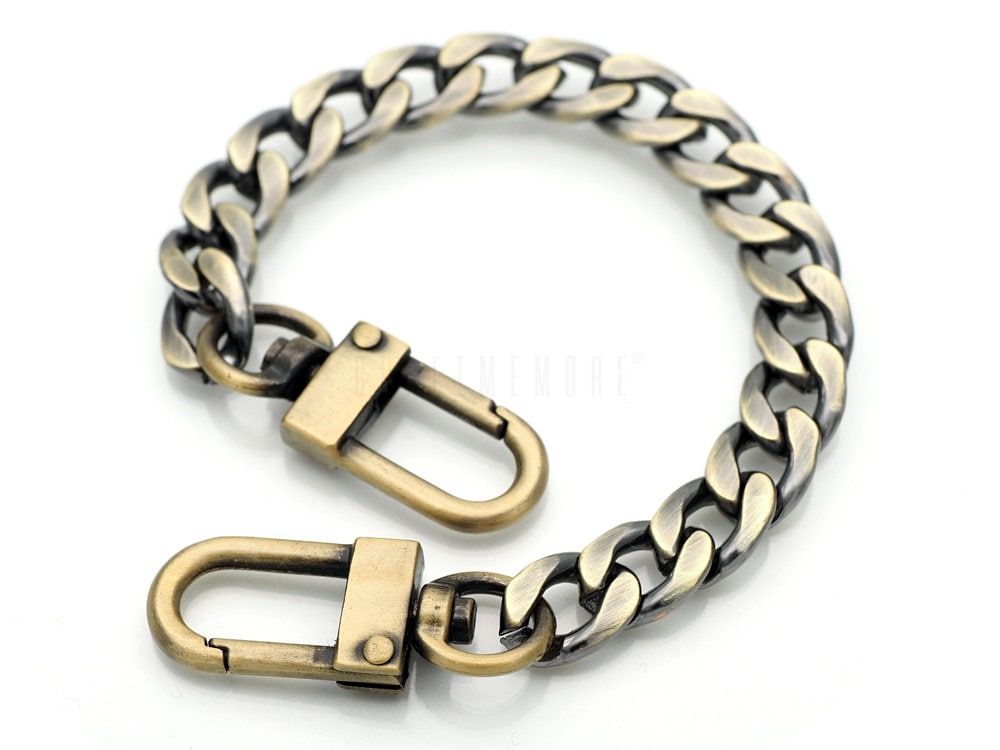 XSHAO® 9 Pcs Chaine Sac A Main, Chaîne De Rechange En Métal 80/60/ 40 Cm Chaîne Sac à Main Avec Boucles Pivotants Pour Sac à Bandoulière Sac à Main (Or/Argent/Noir Pistolet