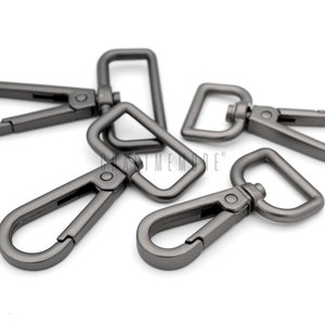 2pcs Matte Black Snap Hook Swivel Purse Clip Metal Push Gate Snap Hooks Lobster Clasp