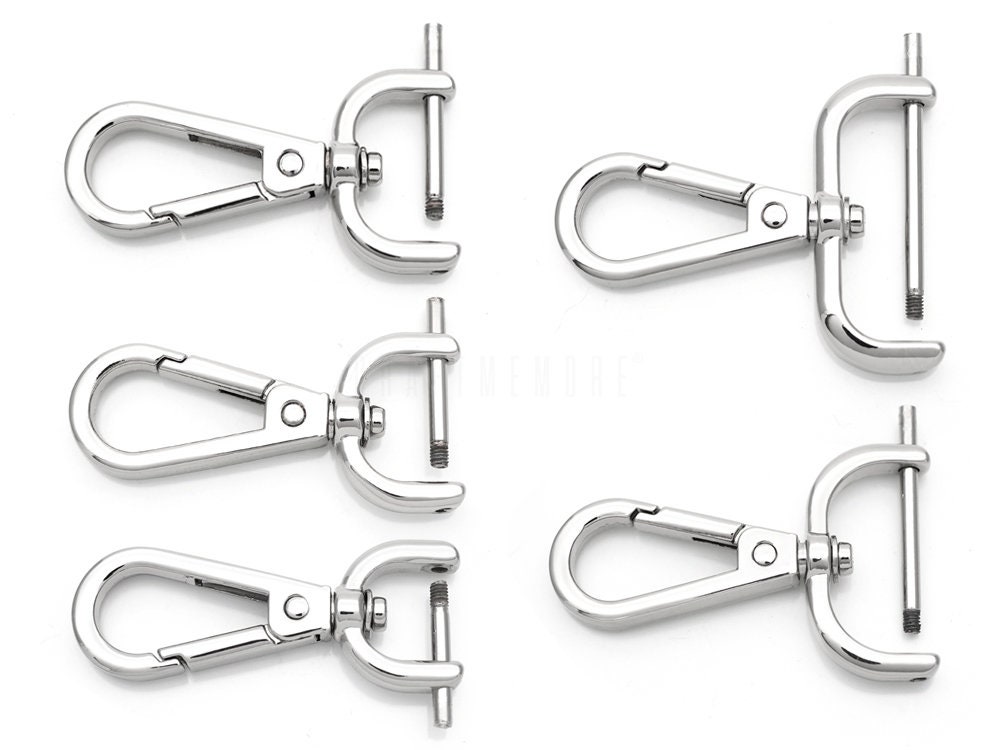 CRAFTMEMORE 2pcs Detachable Snap Hook Swivel Clasp w/Screw Bar VT493 Bag  Strap Hardware Replacement (1 Inch, Gunmetal)