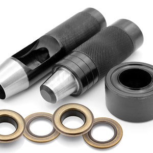 1 Inch Grommet Tool Kit Eyelet Setting Tool Grommet Setter Hole Punch Cutter & Pack of 10 Grommets