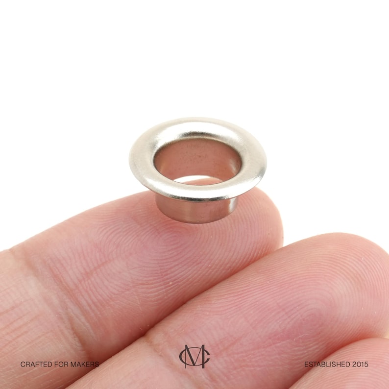 Grommet Tool Kit | 3/16", 1/4", 5/16" Eyelet Setting Tool with Hole Punch | 100 Silver Grommets image 10