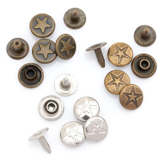 Paquete De 100 Remaches Rápidos De Doble Tapa - 9 Mm Níquel, Hechos En Italia
