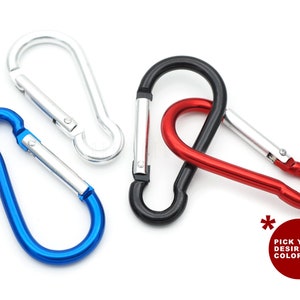 6pcs Aluminum Carabiner Spring Belt Clip Snap Key Chain Camping Accessories Hook-Type Spring Push Gate Snaps A02-6A