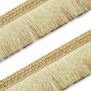 1Yd Metallic Gold Chainette Fringe, Gold Trim, Fringe tassel trim, Gold lace fringe Decorative Trim for Garment Accessory are washable.