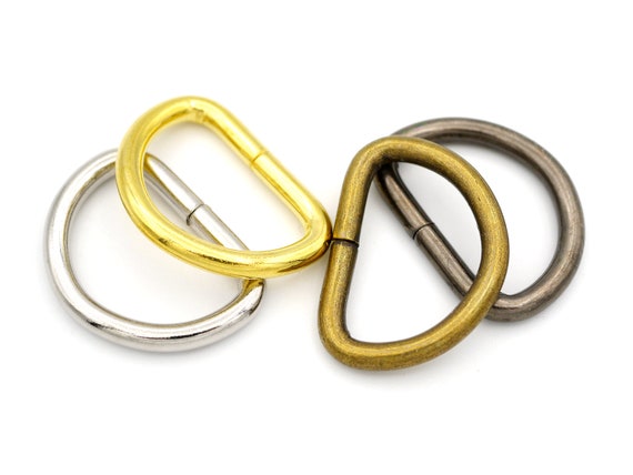 50pcs 1/2" 5/8" D-Ring Findings Metal Non-Welded D rings for Belts Bags Lanyard Leather Craft