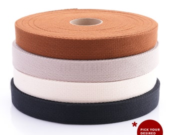 Cotton Webbing 1" Straps for Arts and Crafts, Fabric Bag Strap Webbing, Fabric Apron, Cotton Tape, Unbleached Cotton Trim Value Pack #20279