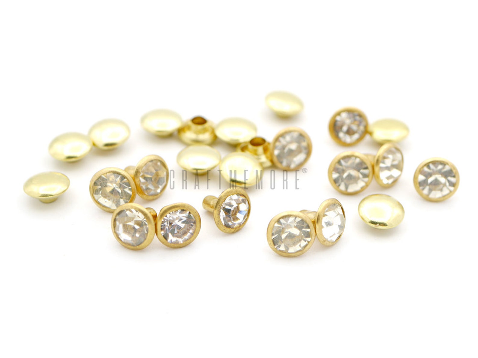 50sets 7mm Czech Crystal Rhinestone rivets Diamond Riveting Etsy