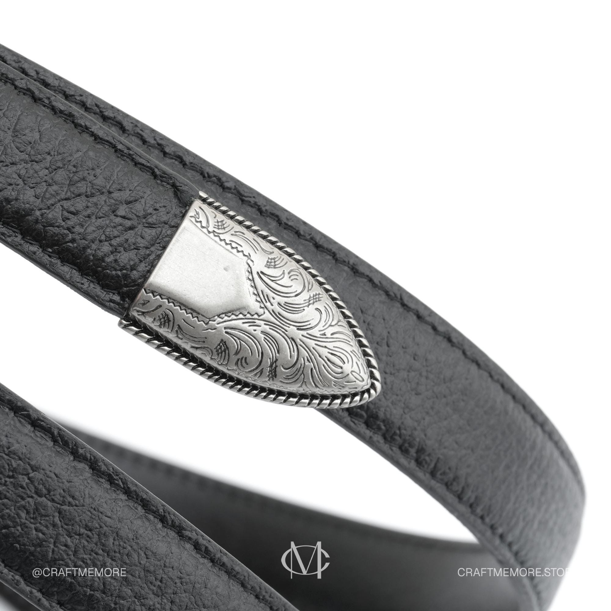 Genuine Cowhide Leather Belt with Oxidized Buckle 3/4 Inch Genuine heavy duty cowhide solid leather belt handmade 1-3/4  main image 3