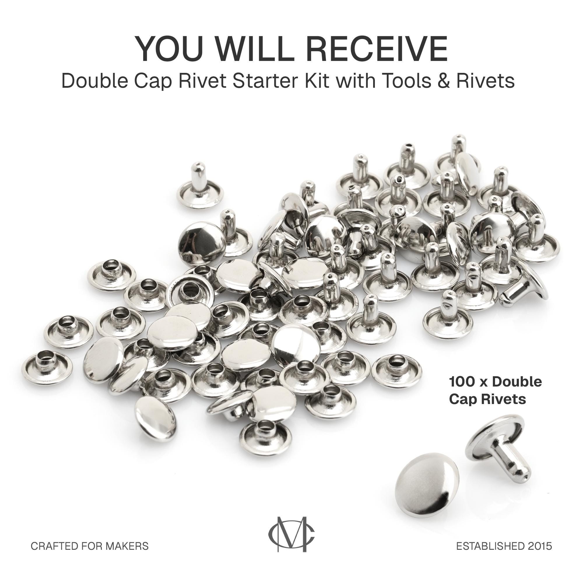 Outil De Pose Rivets Double Capuchon Cuir – 10 Mm, Facile & Précis Pour Bricolage Artisanat