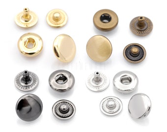 10pack 8mm Solid brass Mini Snap Buttons S-Spring Socket Popper Fasteners Jacket Bag Closures