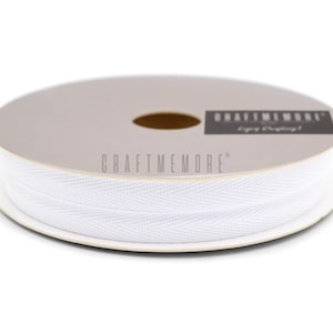 Weiße Twill Tape 3/8&quot; 1/2&quot; 3/4&quot; 1&quot; Fischgrät Band Stoff Bänder Webbing Band Spule von 36 Yards MP1