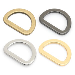 10pack 1" Flat Metal D-ring Purse Loop Flat Metal D-ring Heavy Duty Findings for Bag Belt Strap Webbing