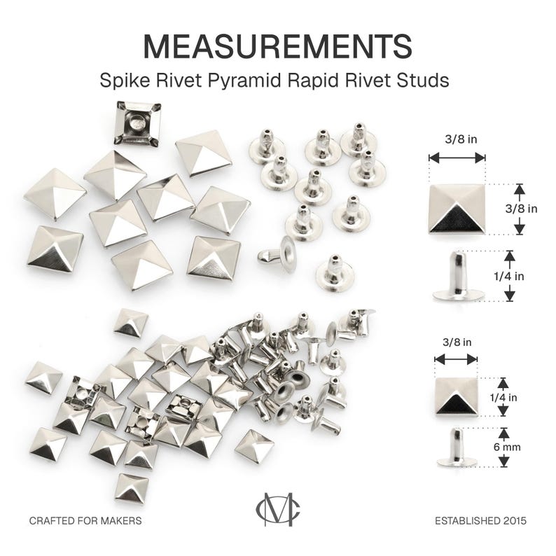 Pyramid Rivet Snap 7mm 10mm Pyramid Rivet Setter Tool Kit | Spike Rivet Setting Tool With ...