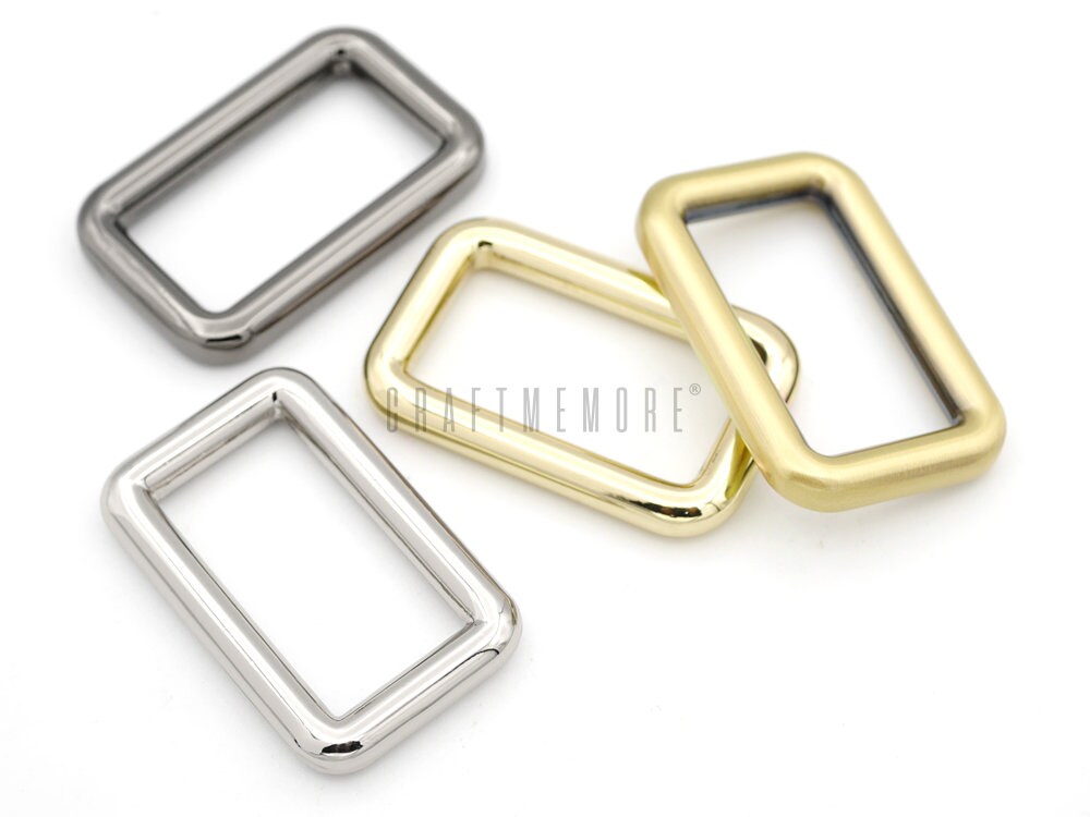 6pcs 1-1/4" Rectangular Ring Metal Loop Slide Buckle Purse Craft Accessories #Y2129