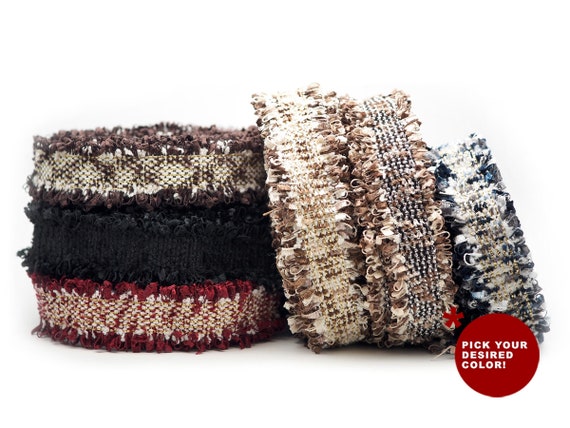 Buy Tweed Lace Fabric Trim Ribbon Trimmings Embroidered Applique