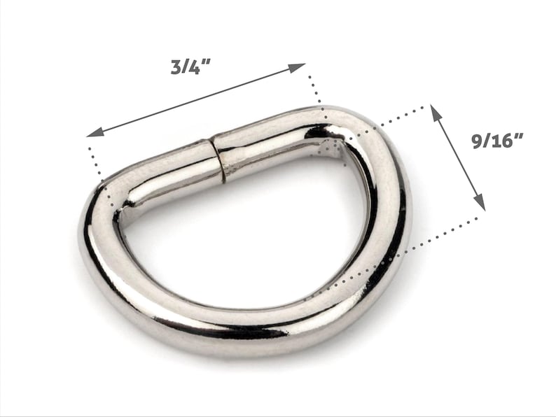 Metal D-Rings 3/4 & 1 Inch, Non-Welded, 100 Pcs image 3