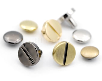 10mm Decorative Leather Rivets, Metal Binding Studs (10 Sets)