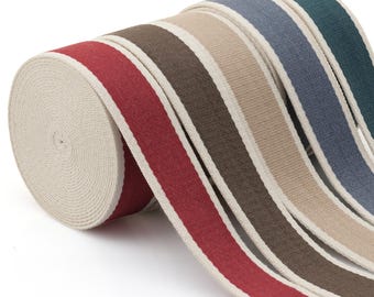 Two-Tone Cotton Poly Webbing Strap – Heavy Duty Bag Craft Belt (1.5 Inch)