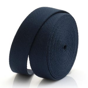 5Yards Heavy Cotton Webbing Strap 1" 1-1/4" 1-1/2" 2" – Thick Canvas Strap for Bag Making, Purse Strap, Camera Strap, DIY Craft Supply Navy