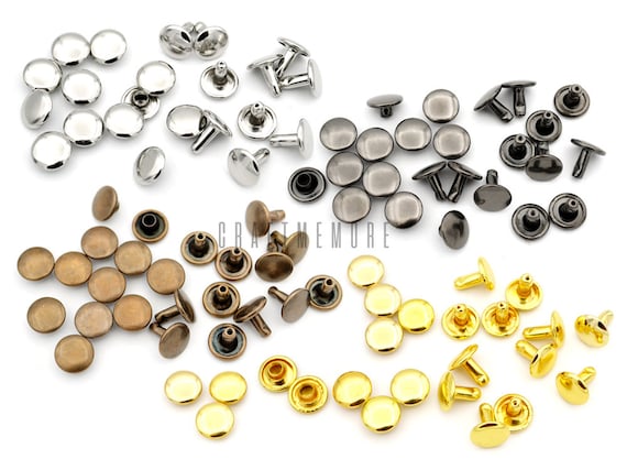 100pack Multi Size Double Cap Rivets Round Rivet Fasteners for
