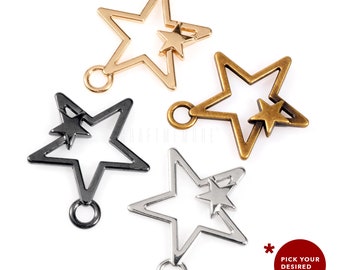 6pack Stars Zip Puller Replacement, Metal Zipper Pull-Tab Fastener Repair, Handbag Clothes Purse Hardware Accessories