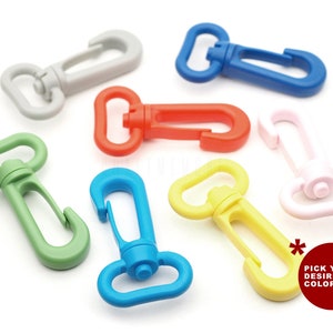 Multi Color Plastic Snap Hook Swivel Push Gate Clip Lobster Claw Clasp Purse Hardware 6 pcs