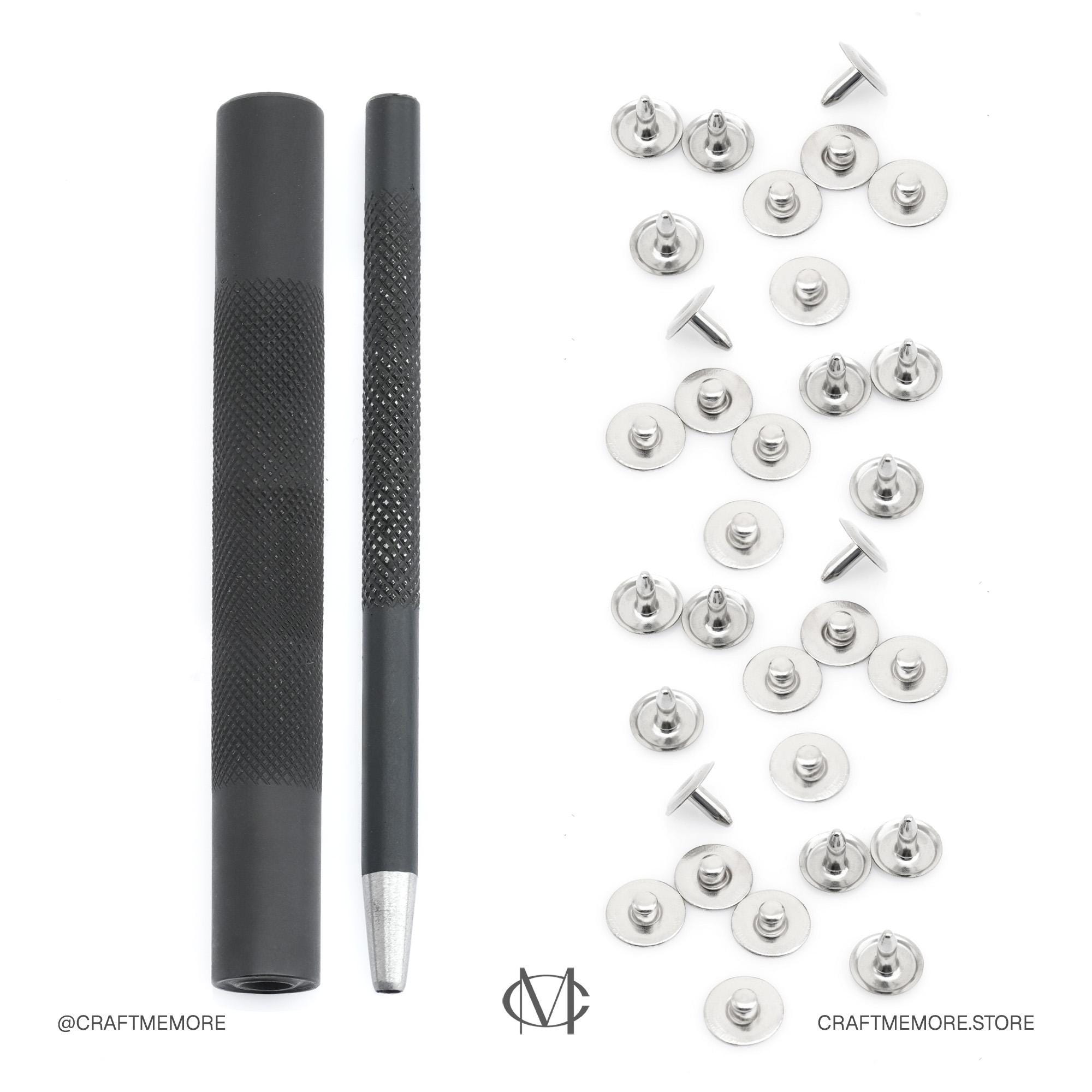 Fabirc Rivits Jean Rivets 50 Pack | Denim Rivet Studs for Fabric & Leather | Tool ...