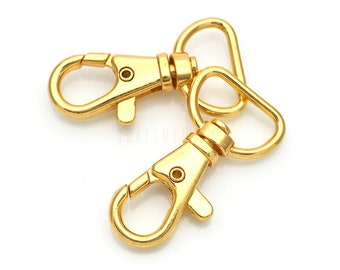 100pcs 5/8 Inch Gold Swivel Lobster Clasps Trigger Snap Hooks Purse Lanyard Clip