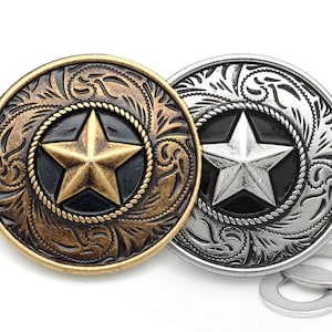 2 sztuki 1-1/4" Star Navajo Vintage Conchos z zakręcanym tyłem, kowbojskie ozdoby skórzane (CHS47)