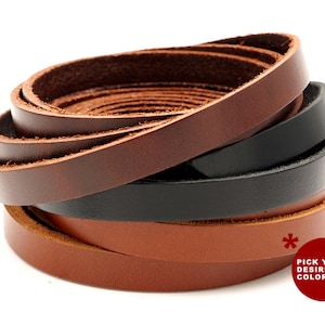 2meters (78") 3/8" & 3/4" Genuine Leather Strap Quality Flat Leather Strip Lacing String DIY Bracelet Purse Strap