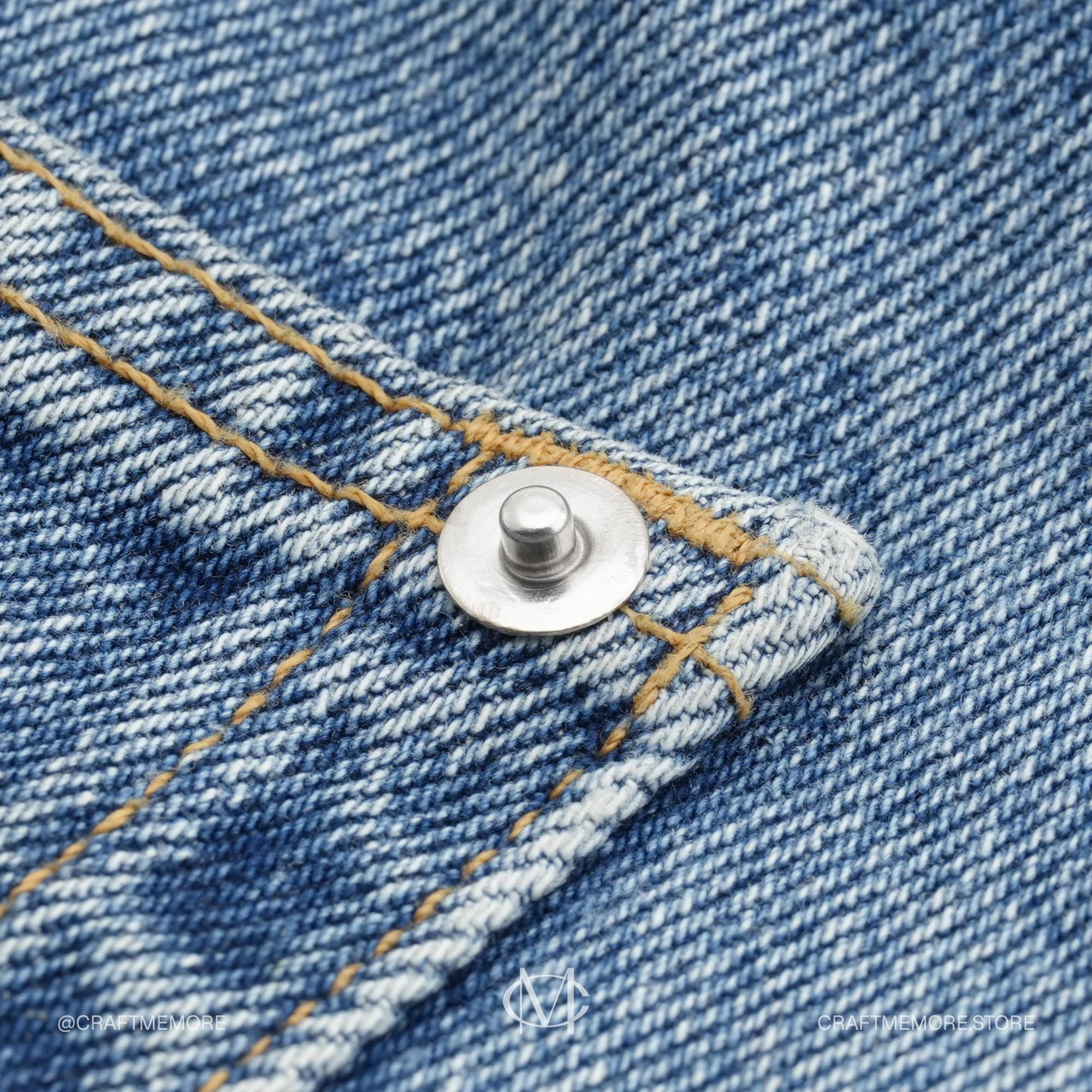 Fabirc Rivits Jean Rivets 50 Pack | Denim Rivet Studs for Fabric & Leather | Tool ...