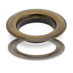 1 Inch Metal Grommets Eyelets with Washers for Curtains, Banners, Canvas (10 Sets) Antique Brass