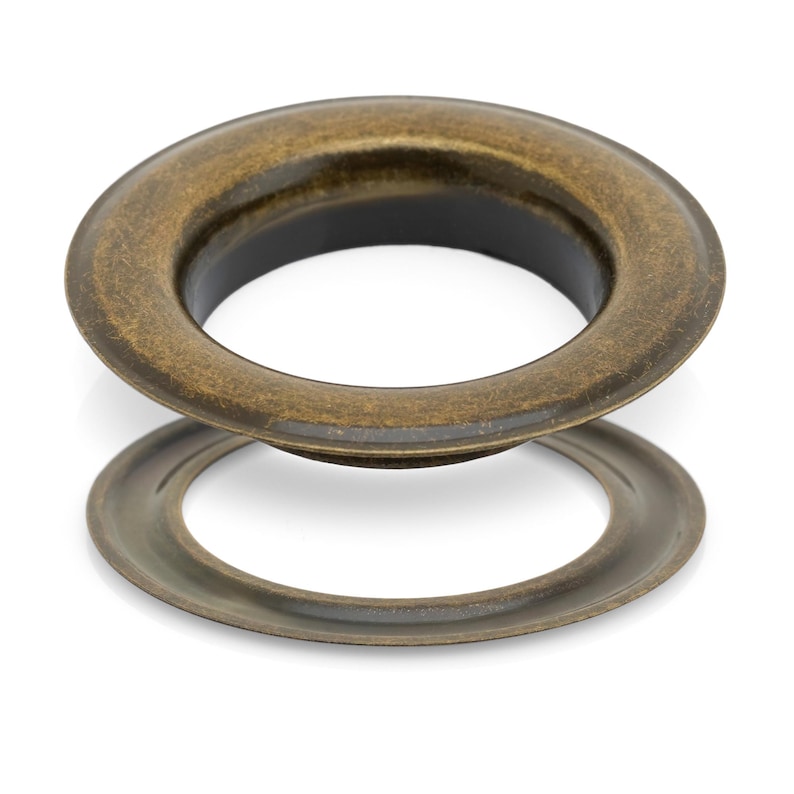 1 Inch Metal Grommets Eyelets with Washers for Curtains, Banners, Canvas (10 Sets) Antique Brass
