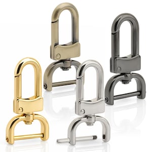 2 mosquetones giratorios con barra de tornillo desmontable, cierre de langosta de repuesto para correa de bolso, herrajes para monedero de 1/2" a 1-1/2"