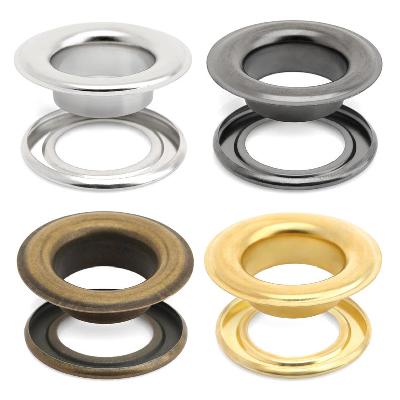 1 Inch Metal Grommets Eyelets with Washers for Curtains, Banners, Canvas (10 Sets) image 1