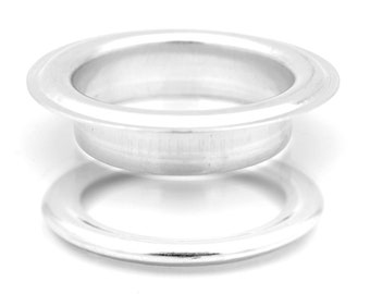 Ojales de aluminio de 1,5 pulgadas de diámetro interior con arandelas para cortinas, lonas y vinilo (paquete de 10)