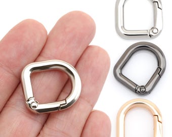 Snap-On D-Ring Buckle, Spring Gate Clasp (1/2 Inch, 4pcs)
