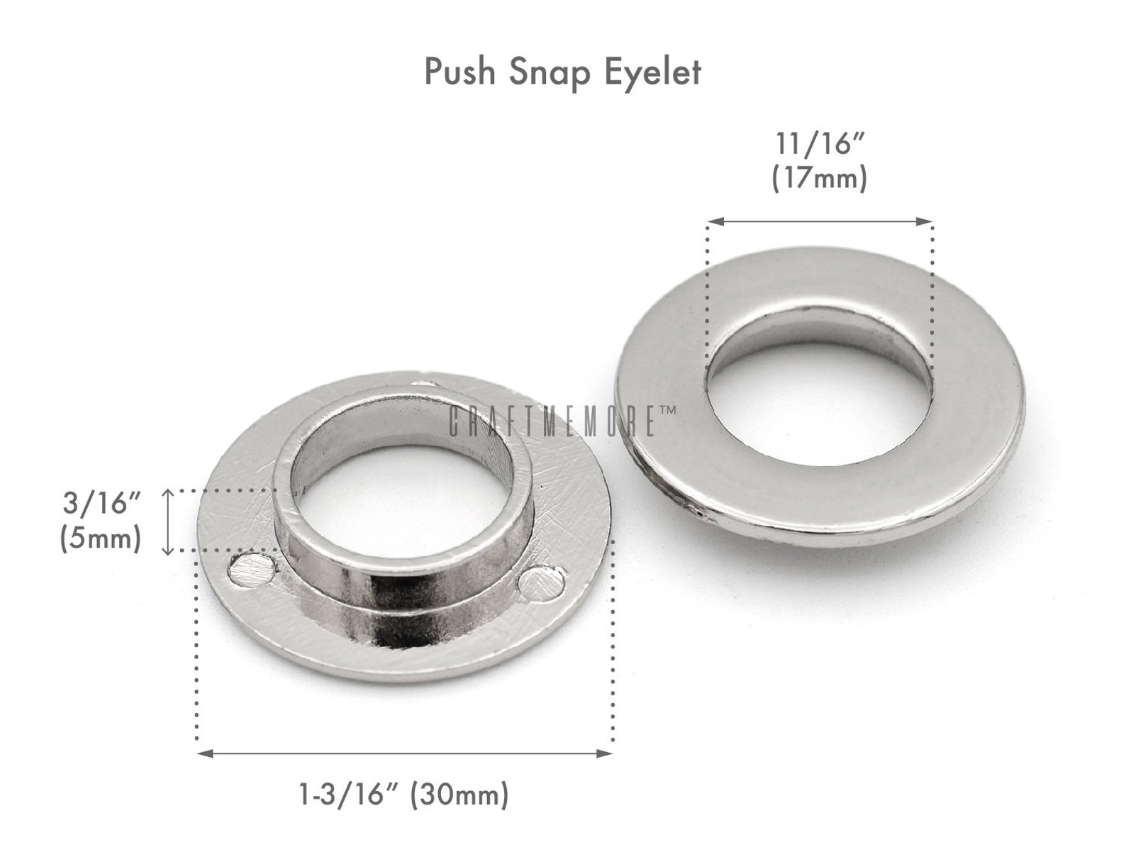 Metal Push Snap Together Grommet FLAT Surface Snap Rings Etsy