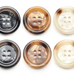 Botones de resina de Color tortuga, botón de doble capa con 4 agujeros para costura de prendas, botones de traje para hombre, manualidades DIY TG47
