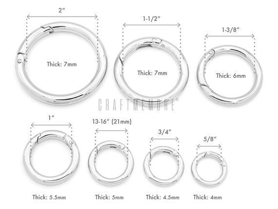 PATIKIL 10-Pack Flat Spring Trigger Rings - Zinc Alloy Snap Clips For Keys, Bags, Crafts (5mm Wire, 19mm Inner Diameter) - View #13