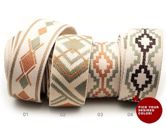 Boho Cotton Poly Webbing Strap, Earth Tone Bag Strap, Arts & Crafts (50 Yards)