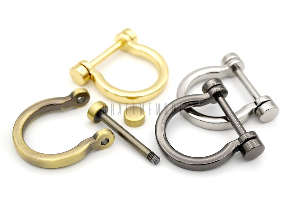TISUR D-Rings with Screw Shackle Horseshoe U Shape Key Ring DIY