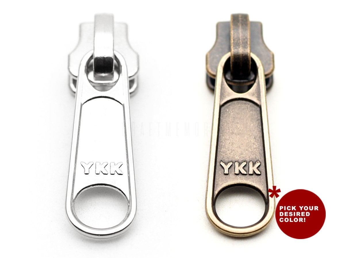 10 Pack YKK Zipper Head With 1-1/4 Inch Pull Tap for Metal